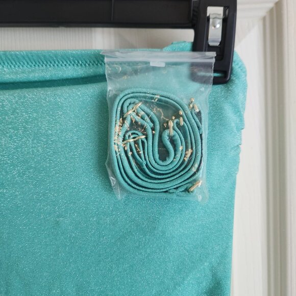 Shade & Shore Turquoise One Piece Swimsuit W Shell Accents Removable Straps Sz M - Picture 4 of 11